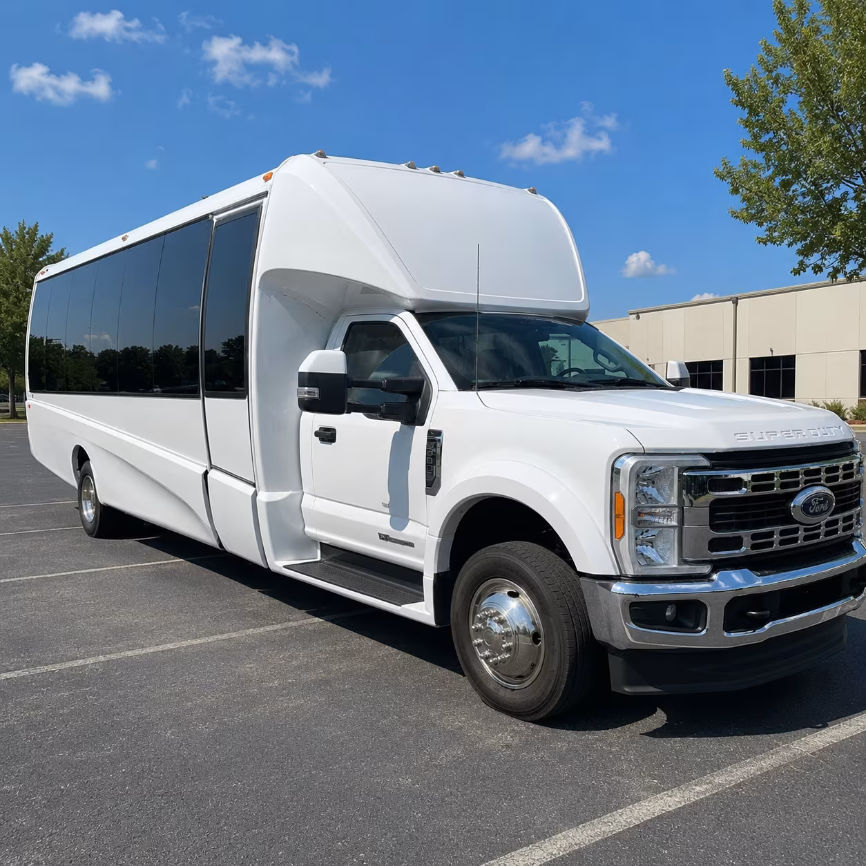 Denton Airport Shuttle & Transportation party bus exterior