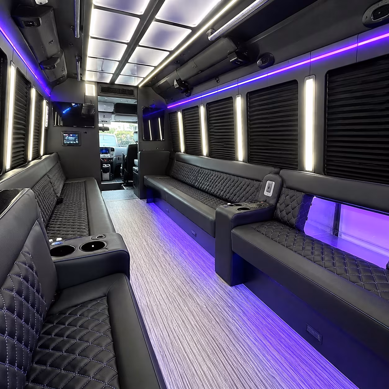 Denton Prom & Homecoming Transportation party bus interior