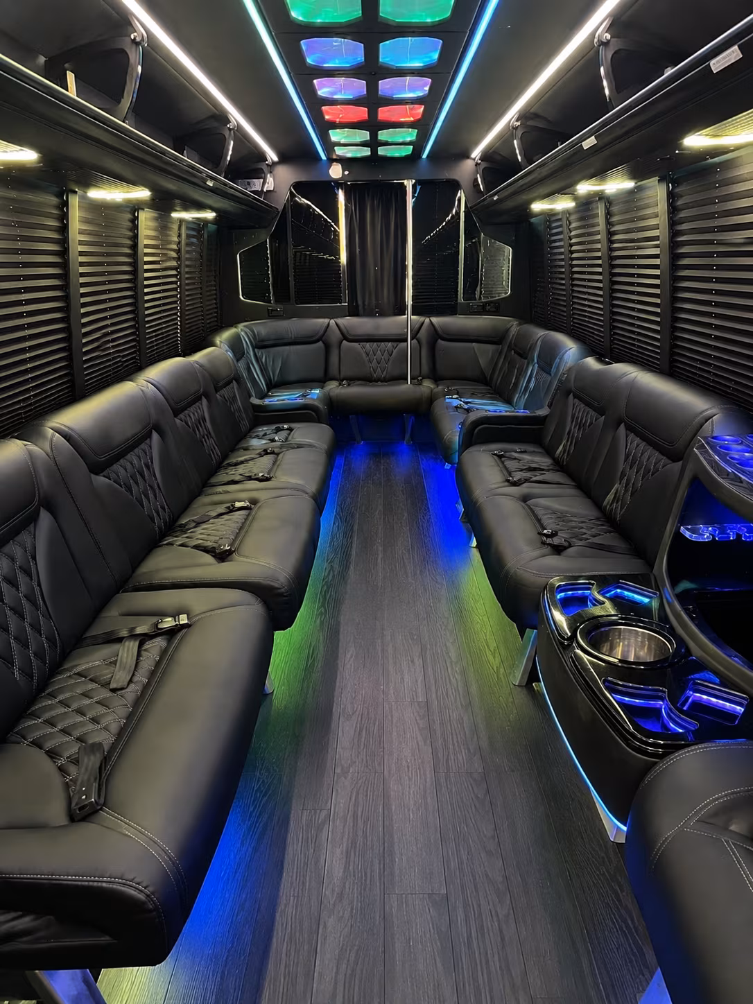 Denton Prom & Homecoming Transportation party bus interior