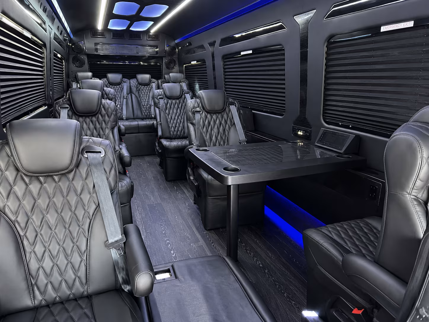Denton School Event Transportation party bus exterior