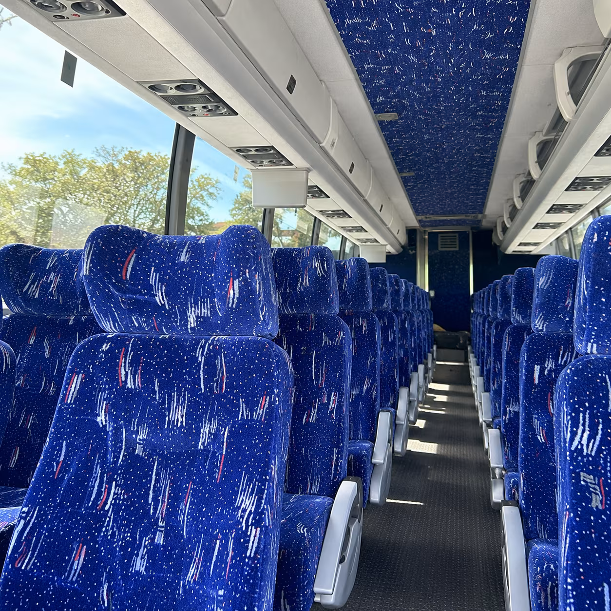 Denton School Event Transportation party bus exterior