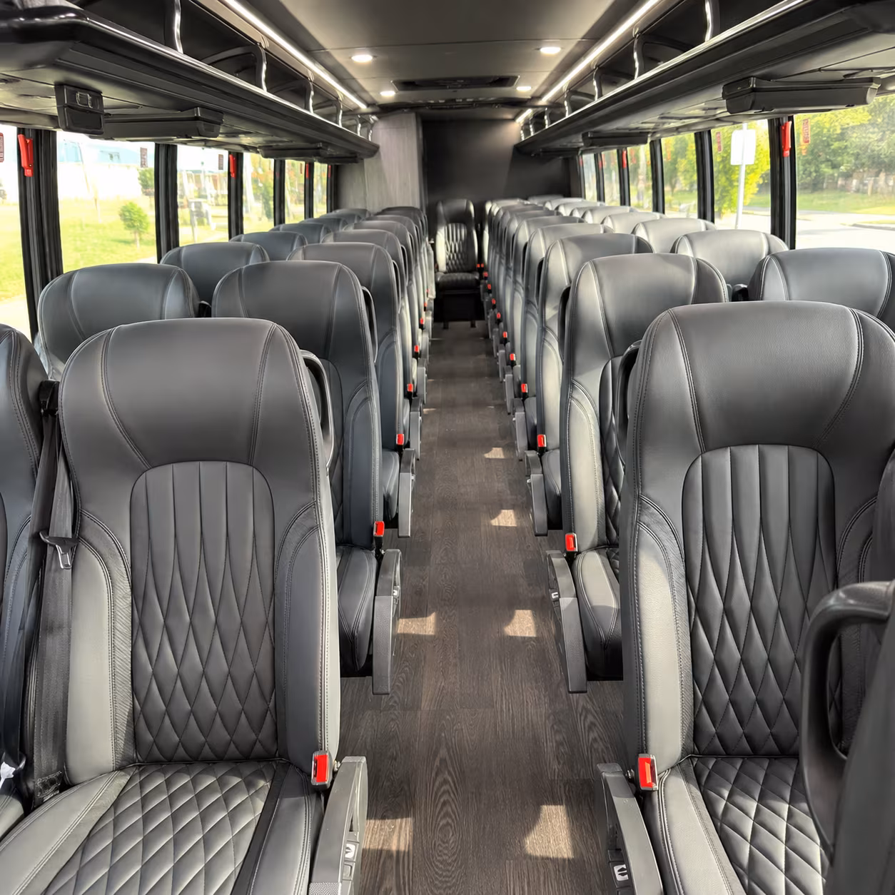 Denton School Event Transportation party bus exterior