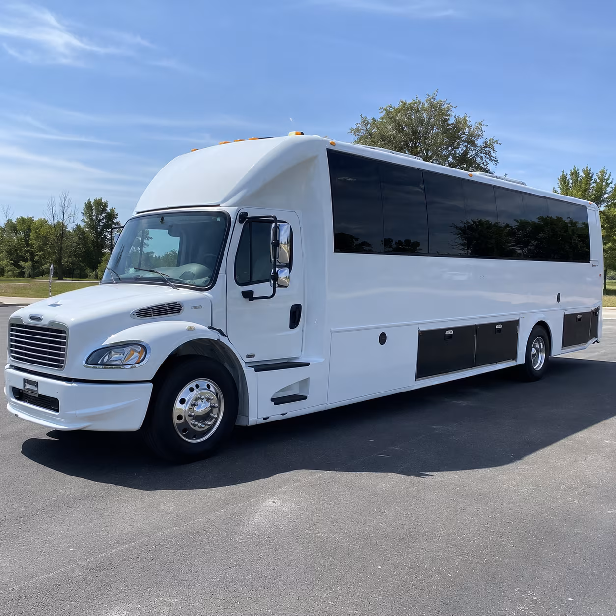 Denton Wedding Transportation party bus exterior