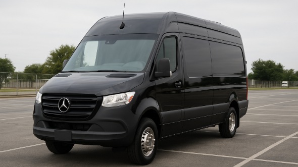 Exterior of Charter Bus Company Frisco's 14 Passenger Sprinter Limousine in Frisco