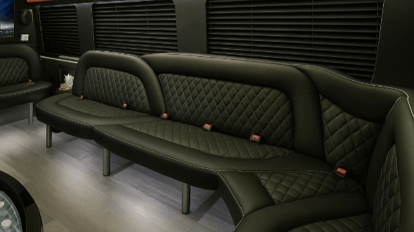 Interior of Charter Bus Company McKinney's 14 Passenger Sprinter Limousine in McKinney