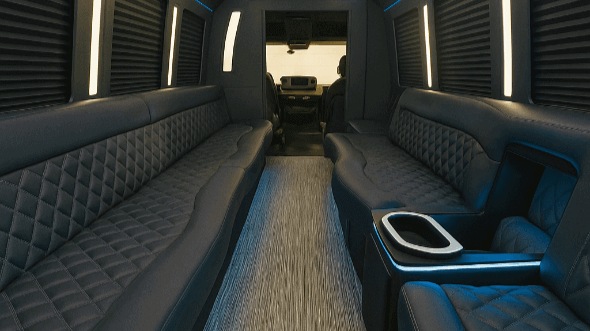 Interior of Charter Bus Company Frisco's 28 Passenger Party Bus in Frisco