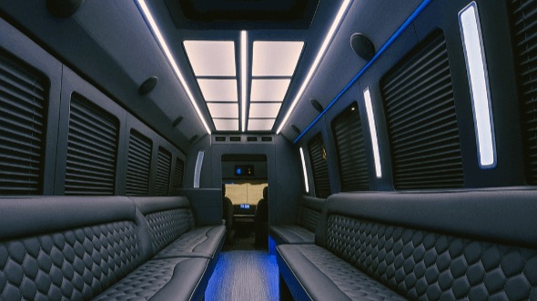 Interior of Charter Bus Company Euless's 30 Passenger Party Bus in Euless