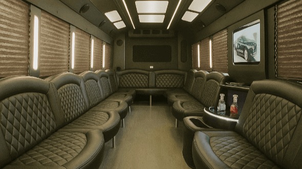 Interior of Charter Bus Company Frisco's 30 Passenger Party Bus in Frisco