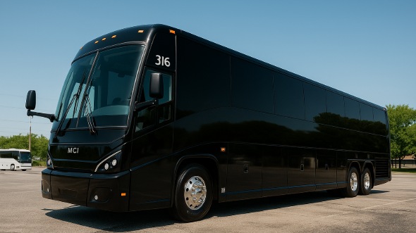 Exterior of Charter Bus Company Allen's 40 Passenger Party Bus in Allen
