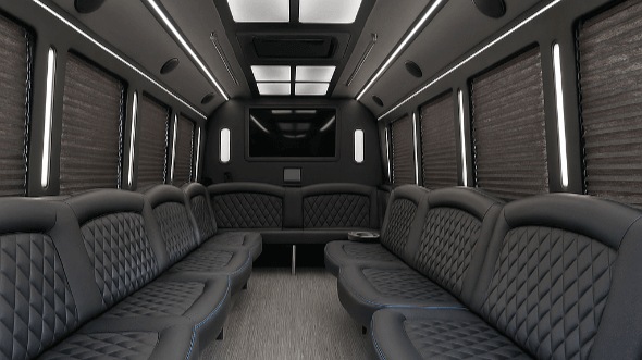 Interior of Charter Bus Company Carrollton's 40 Passenger Party Bus in Carrollton