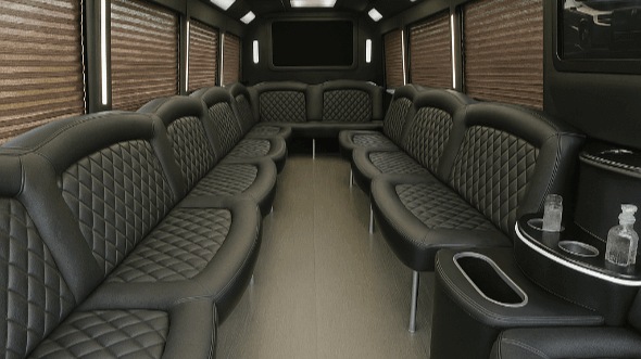 Interior of Charter Bus Company McKinney's 40 Passenger Party Bus in McKinney