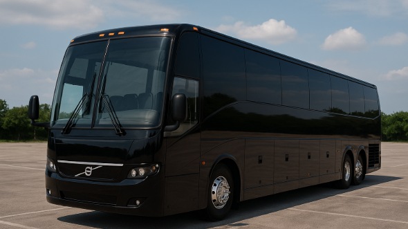 Exterior of Charter Bus Company Denton's 44 Passenger Charter Bus in Denton