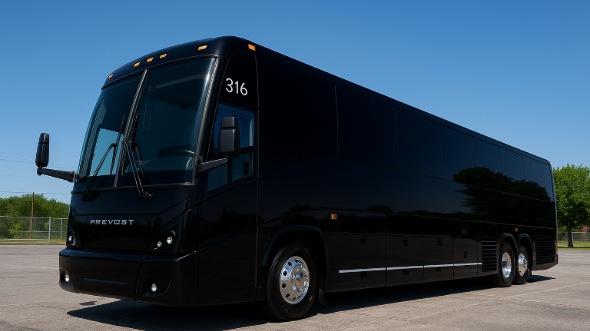 Exterior of Charter Bus Company Denton's 47 Passenger Charter Bus in Denton
