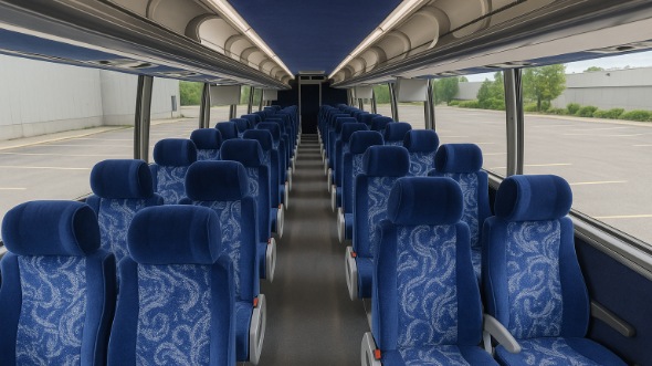 Interior of Charter Bus Company Denton's 47 Passenger Charter Bus in Denton