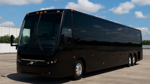 Exterior of Charter Bus Company Denton's 48 Passenger Charter Bus in Denton