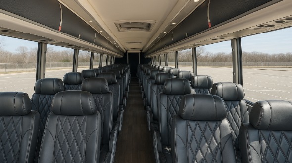 Interior of Charter Bus Company Denton's 48 Passenger Charter Bus in Denton