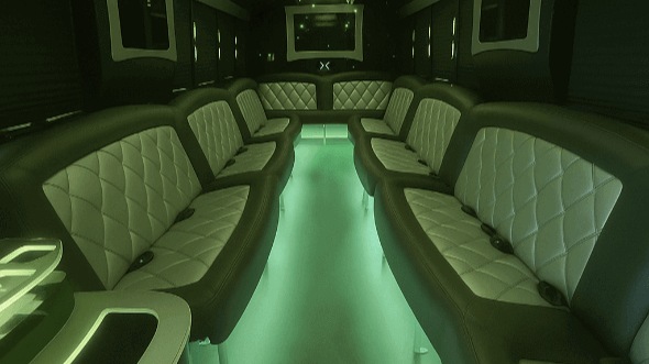 Interior of Charter Bus Company Grapevine's 50 Passenger Party Bus in Grapevine