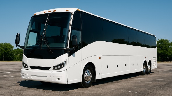 Exterior of Charter Bus Company Plano's 50 Passenger Party Bus in Plano