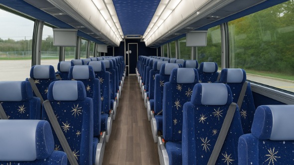 Interior of Charter Bus Company Denton's 51 Passenger Charter Bus in Denton
