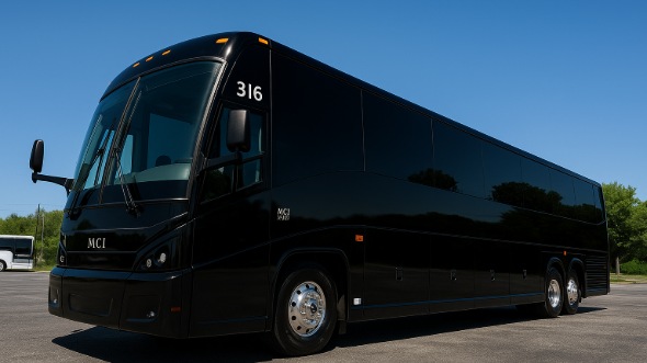 Exterior of Charter Bus Company Denton's 56 Passenger Charter Bus in Denton