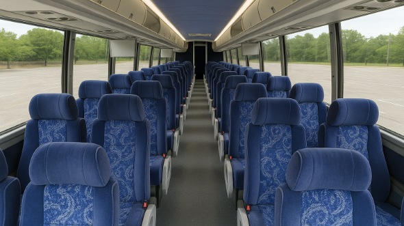 Interior of Charter Bus Company Denton's ADA Charter Bus in Denton