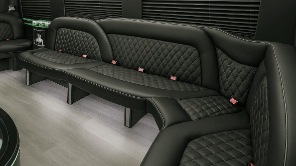 denton 14 passenger sprinter limousine inside